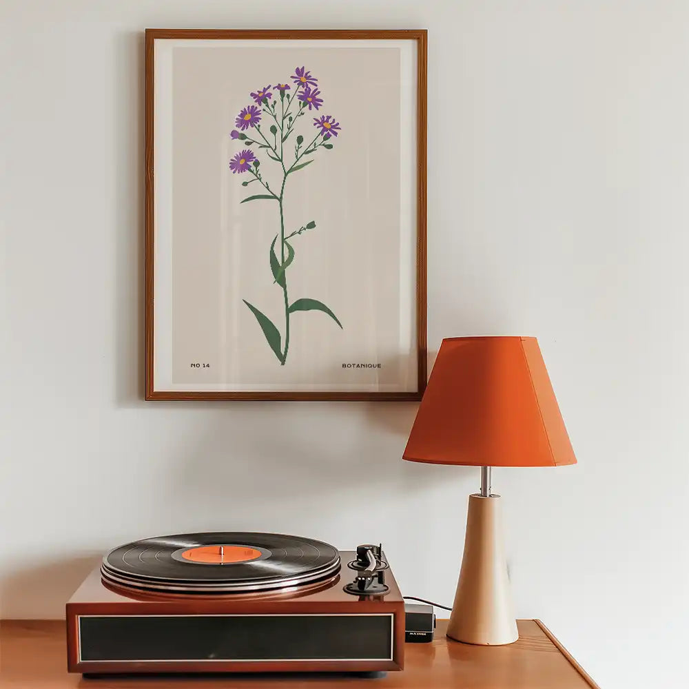 Purple Asters by Unknown Artist - Art Print Mockup 2