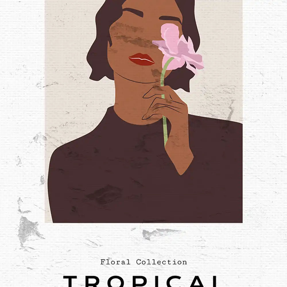 Woman with Pink Rose by Unknown Artist - Final Mockup Example