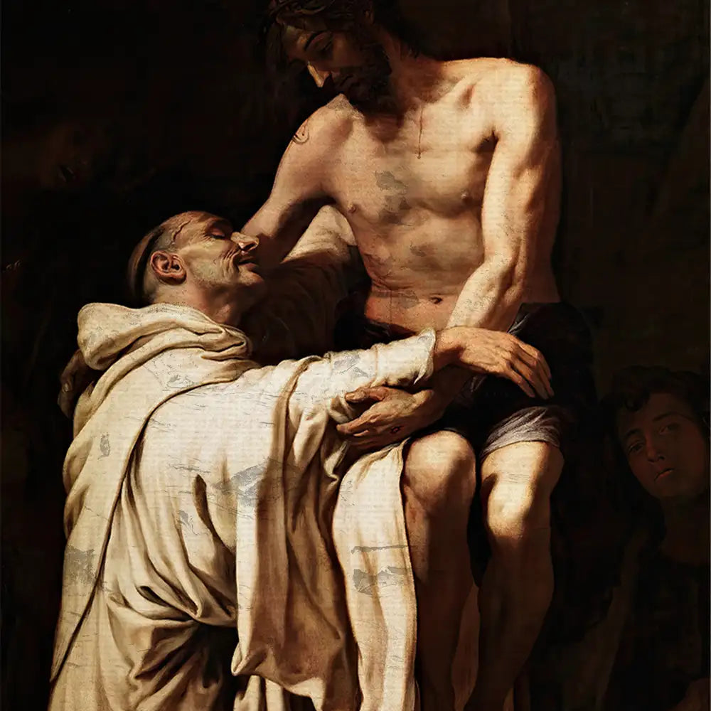 Painting of Christ being supported by a saint, depicted with rich textures and dramatic lighting.