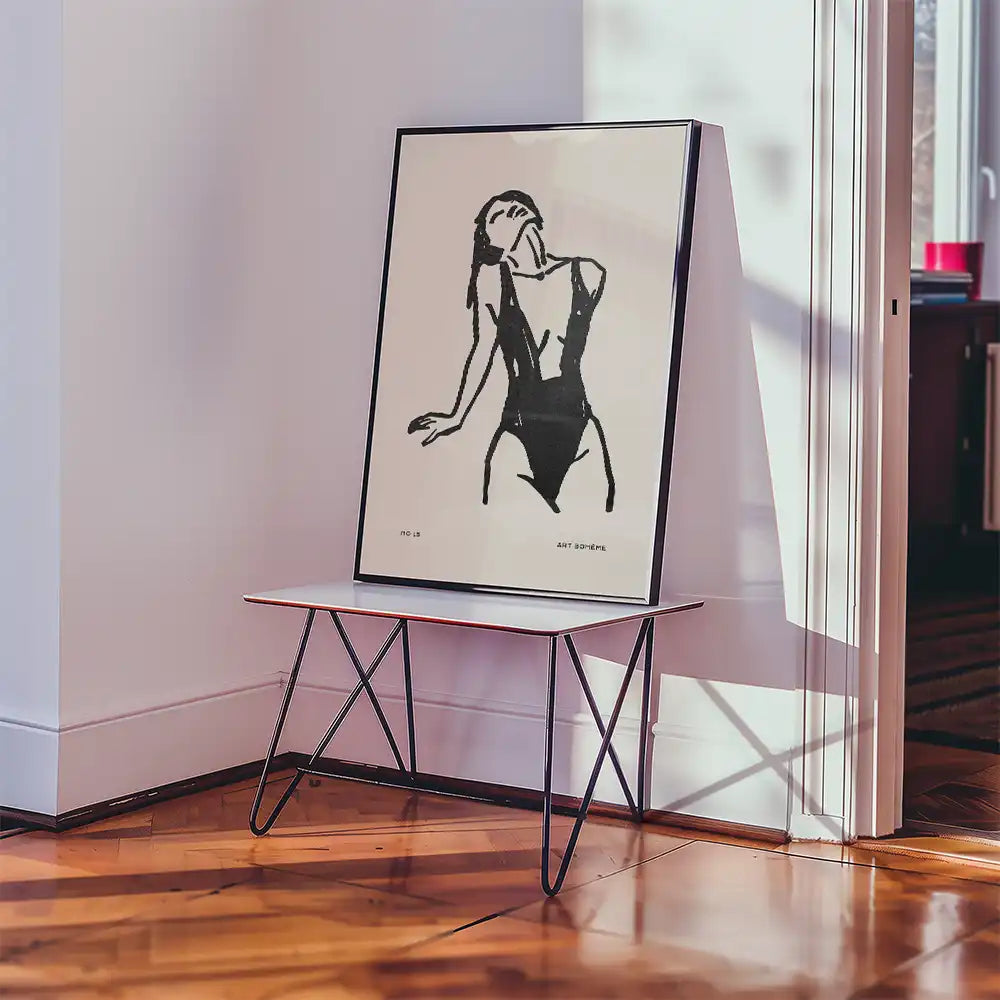 Dynamic Pose in Ink by Unknown Artist - Art Print Mockup 2